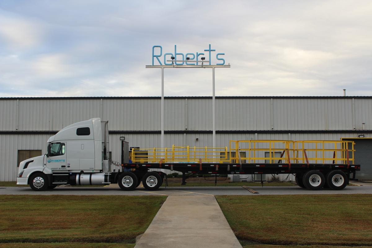 Roberts Company sign with truck outside
